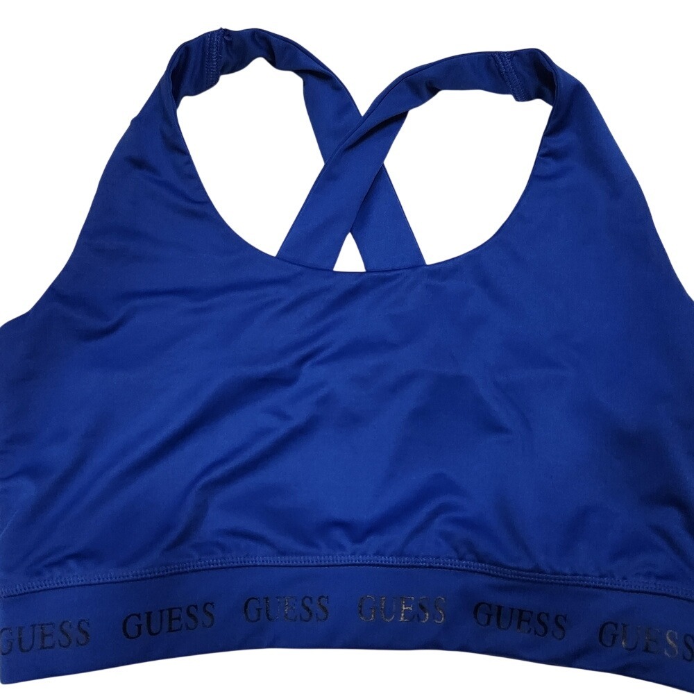 GUESS Royal Blue Racerback Sports Bra‎ Crop Top Size L